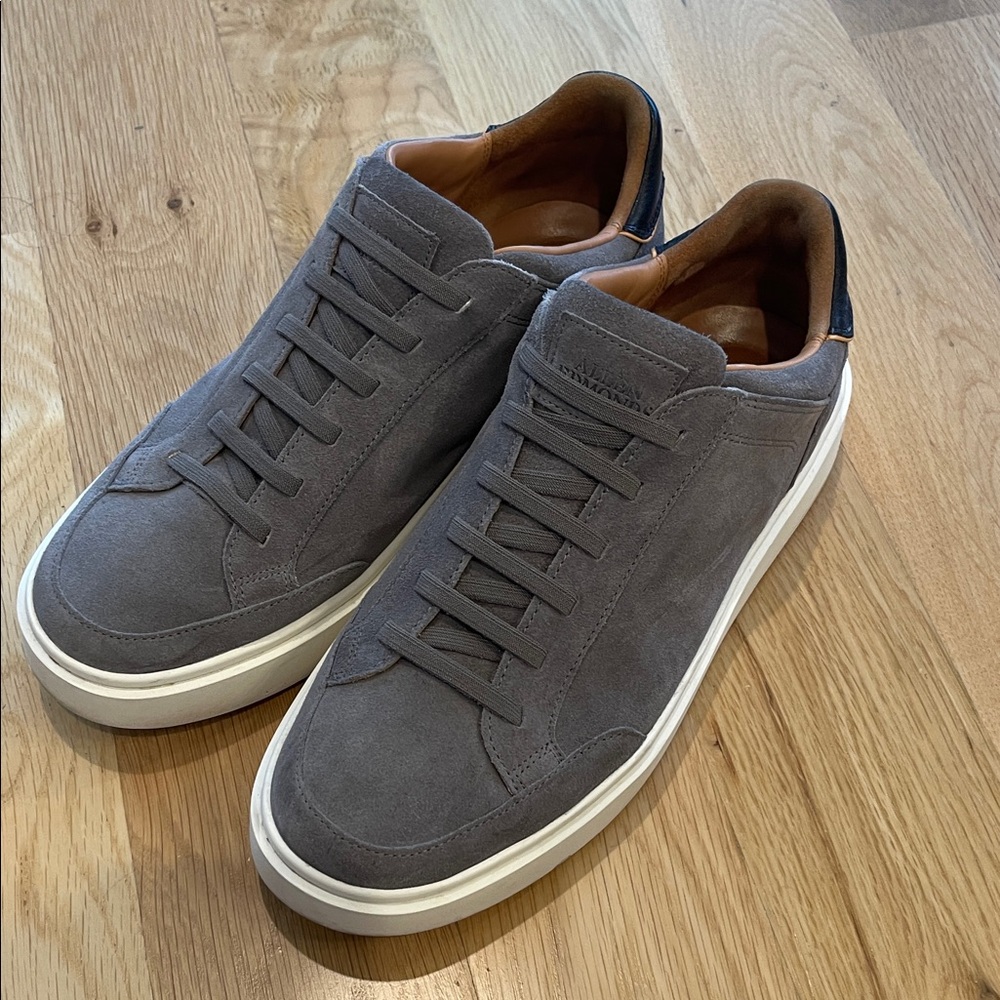 Gray Suede Allen Edmonds slip on in 11 E (Wide).